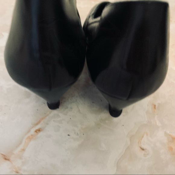 FRAGOLA Black Pump Heels - BLACK LEATHER LOW HEEL SHOES MADE IN BRAZIL 8 - Picture 6 of 7